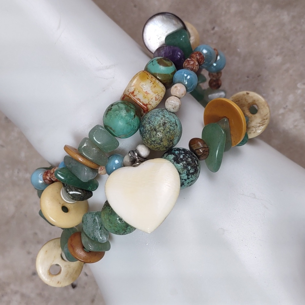 Artisan Crafted Multi Strand Gemstone Bracelet